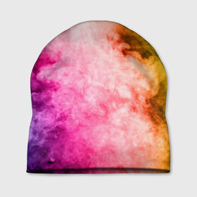 Шапка 3D с принтом Радужный дым , 100% полиэстер | универсальный размер, печать по всей поверхности изделия | holi | праздник красок | радуга | радужный дым | холи | цвета радуги | яркий
