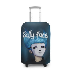 Чехол для чемодана 3D с принтом SALLY FACE , 86% полиэфир, 14% спандекс | двустороннее нанесение принта, прорези для ручек и колес | blue | face | fisher | game | games | gizmo | hair | larry | mask | sally | волосы | гизмо | голубые | игра | игры | ларри | маска | протез | сали | салли | синие | синий | триллер | ужасы | фейс | фишер | фэйс | хоррор