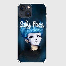 Чехол для iPhone 13 mini с принтом SALLY FACE ,  |  | blue | face | fisher | game | games | gizmo | hair | larry | mask | sally | волосы | гизмо | голубые | игра | игры | ларри | маска | протез | сали | салли | синие | синий | триллер | ужасы | фейс | фишер | фэйс | хоррор
