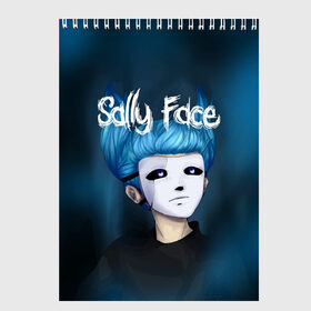 Скетчбук с принтом SALLY FACE , 100% бумага
 | 48 листов, плотность листов — 100 г/м2, плотность картонной обложки — 250 г/м2. Листы скреплены сверху удобной пружинной спиралью | blue | face | fisher | game | games | gizmo | hair | larry | mask | sally | волосы | гизмо | голубые | игра | игры | ларри | маска | протез | сали | салли | синие | синий | триллер | ужасы | фейс | фишер | фэйс | хоррор