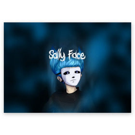 Поздравительная открытка с принтом SALLY FACE , 100% бумага | плотность бумаги 280 г/м2, матовая, на обратной стороне линовка и место для марки
 | Тематика изображения на принте: blue | face | fisher | game | games | gizmo | hair | larry | mask | sally | волосы | гизмо | голубые | игра | игры | ларри | маска | протез | сали | салли | синие | синий | триллер | ужасы | фейс | фишер | фэйс | хоррор