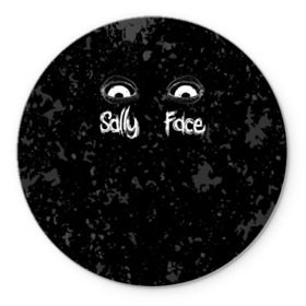 Коврик круглый с принтом SALLY FACE Eyes , резина и полиэстер | круглая форма, изображение наносится на всю лицевую часть | Тематика изображения на принте: blue | face | fisher | game | games | gizmo | hair | larry | mask | sally | волосы | гизмо | голубые | игра | игры | ларри | маска | протез | сали | салли | синие | синий | триллер | ужасы | фейс | фишер | фэйс | хоррор