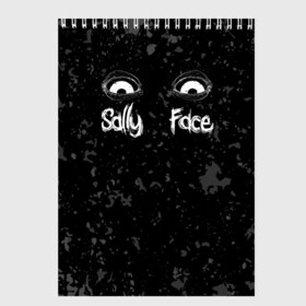 Скетчбук с принтом SALLY FACE Eyes , 100% бумага
 | 48 листов, плотность листов — 100 г/м2, плотность картонной обложки — 250 г/м2. Листы скреплены сверху удобной пружинной спиралью | blue | face | fisher | game | games | gizmo | hair | larry | mask | sally | волосы | гизмо | голубые | игра | игры | ларри | маска | протез | сали | салли | синие | синий | триллер | ужасы | фейс | фишер | фэйс | хоррор