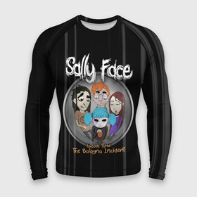 Мужской рашгард 3D с принтом Sally Face Episode Three ,  |  | blue | face | fisher | game | games | gizmo | hair | larry | mask | sally | волосы | гизмо | голубые | игра | игры | ларри | маска | протез | сали | салли | синие | синий | триллер | ужасы | фейс | фишер | фэйс | хоррор