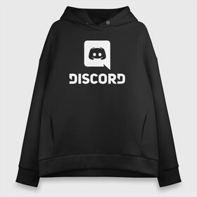 Женское худи Oversize хлопок с принтом Discord , френч-терри — 70% хлопок, 30% полиэстер. Мягкий теплый начес внутри —100% хлопок | боковые карманы, эластичные манжеты и нижняя кромка, капюшон на магнитной кнопке | Тематика изображения на принте: voip | дискорд | игры | мессенджер | связь | скайп