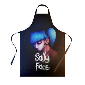 Фартук 3D с принтом SALLY FACE , 100% полиэстер | общий размер — 65 х 85 см, ширина нагрудника — 26 см, горловина — 53 см, длина завязок — 54 см, общий обхват в поясе — 173 см. Принт на завязках и на горловине наносится с двух сторон, на основной части фартука — только с внешней стороны | blue | face | fisher | game | games | gizmo | hair | larry | mask | sally | волосы | гизмо | голубые | игра | игры | ларри | маска | протез | сали | салли | синие | синий | триллер | ужасы | фейс | фишер | фэйс | хоррор