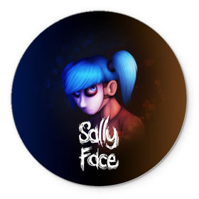 Коврик круглый с принтом SALLY FACE , резина и полиэстер | круглая форма, изображение наносится на всю лицевую часть | blue | face | fisher | game | games | gizmo | hair | larry | mask | sally | волосы | гизмо | голубые | игра | игры | ларри | маска | протез | сали | салли | синие | синий | триллер | ужасы | фейс | фишер | фэйс | хоррор