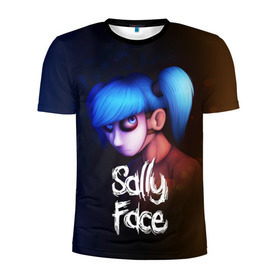 Мужская футболка 3D спортивная с принтом SALLY FACE , 100% полиэстер с улучшенными характеристиками | приталенный силуэт, круглая горловина, широкие плечи, сужается к линии бедра | blue | face | fisher | game | games | gizmo | hair | larry | mask | sally | волосы | гизмо | голубые | игра | игры | ларри | маска | протез | сали | салли | синие | синий | триллер | ужасы | фейс | фишер | фэйс | хоррор