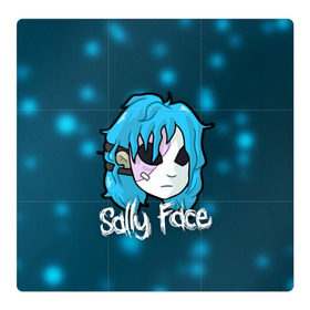 Магнитный плакат 3Х3 с принтом Sally Face , Полимерный материал с магнитным слоем | 9 деталей размером 9*9 см | blue | face | fisher | game | games | gizmo | hair | larry | mask | sally | волосы | гизмо | голубые | игра | игры | ларри | маска | протез | сали | салли | синие | синий | триллер | ужасы | фейс | фишер | фэйс | хоррор