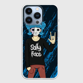 Чехол для iPhone 13 Pro с принтом Sally Face по Року ,  |  | blue | face | fisher | game | games | gizmo | hair | larry | mask | sally | волосы | гизмо | голубые | игра | игры | ларри | маска | протез | сали | салли | синие | синий | триллер | ужасы | фейс | фишер | фэйс | хоррор