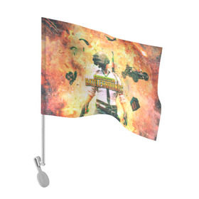 Флаг для автомобиля с принтом Playerunknown`s battlegrounds , 100% полиэстер | Размер: 30*21 см | battlegrounds | glitch | pubg | глитч | игры | пабг