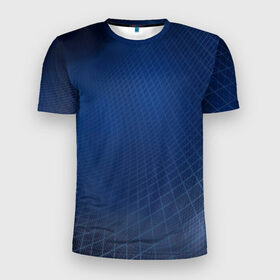 Мужская футболка 3D спортивная с принтом Сеть , 100% полиэстер с улучшенными характеристиками | приталенный силуэт, круглая горловина, широкие плечи, сужается к линии бедра | blue | net | web | квадраты | клетка | паутина | сетка | сеть | синий
