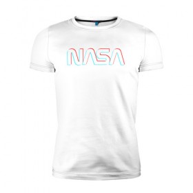 Мужская футболка премиум с принтом NASA GLITCH , 92% хлопок, 8% лайкра | приталенный силуэт, круглый вырез ворота, длина до линии бедра, короткий рукав | galaxy | nasa | space | space company | star | астрономия | галактика | звезды | космическая компания | космос | наса