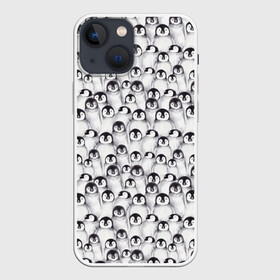 Чехол для iPhone 13 mini с принтом Пингвинчики ,  |  | животные | лапочка | милый | мимими | паттерн | пингвин | северный полюс