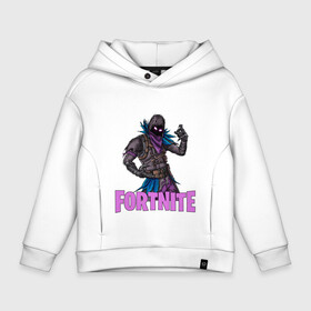 Детское худи Oversize хлопок с принтом Fortnite. Raven , френч-терри — 70% хлопок, 30% полиэстер. Мягкий теплый начес внутри —100% хлопок | боковые карманы, эластичные манжеты и нижняя кромка, капюшон на магнитной кнопке | battle | epic | fortnite | games | nevermore | raven | royale | save | soldier | world | битва | ворон | королевская | солдат | фортнайт