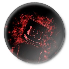 Значок с принтом Marshmello ,  металл | круглая форма, металлическая застежка в виде булавки | marshmello | диджей | клуб | клубная музыка | маршмеллоу | маршмэлло | маршмэллоу | музыка | электронная