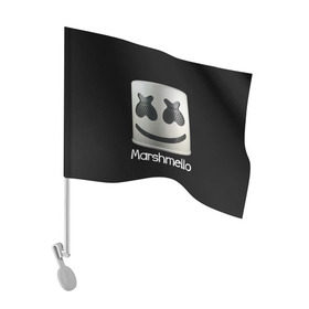 Флаг для автомобиля с принтом Marshmello , 100% полиэстер | Размер: 30*21 см | marshmello | диджей | клуб | клубная музыка | маршмеллоу | маршмэлло | маршмэллоу | музыка | электронная