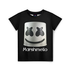 Детская футболка 3D с принтом Marshmello , 100% гипоаллергенный полиэфир | прямой крой, круглый вырез горловины, длина до линии бедер, чуть спущенное плечо, ткань немного тянется | Тематика изображения на принте: marshmello | диджей | клуб | клубная музыка | маршмеллоу | маршмэлло | маршмэллоу | музыка | электронная