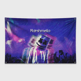 Флаг-баннер с принтом Marshmello , 100% полиэстер | размер 67 х 109 см, плотность ткани — 95 г/м2; по краям флага есть четыре люверса для крепления | marshmello | диджей | клуб | клубная музыка | маршмеллоу | маршмэлло | маршмэллоу | музыка | электронная