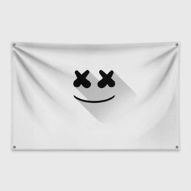 Флаг-баннер с принтом Marshmello , 100% полиэстер | размер 67 х 109 см, плотность ткани — 95 г/м2; по краям флага есть четыре люверса для крепления | marshmello | диджей | клуб | клубная музыка | маршмеллоу | маршмэлло | маршмэллоу | музыка | электронная