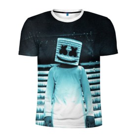 Мужская футболка 3D спортивная с принтом Marshmello , 100% полиэстер с улучшенными характеристиками | приталенный силуэт, круглая горловина, широкие плечи, сужается к линии бедра | marshmello | диджей | клуб | клубная музыка | маршмеллоу | маршмэлло | маршмэллоу | музыка | электронная
