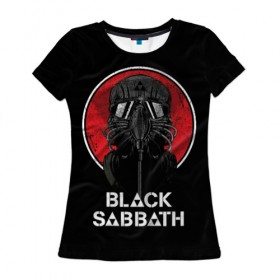 Женская футболка 3D с принтом Black Sabbath , 100% полиэфир ( синтетическое хлопкоподобное полотно) | прямой крой, круглый вырез горловины, длина до линии бедер | black sabbath | hard rock | heavy metal | блэк сабат | группы | метал | музыка | оззи осборн | рок | хард рок | хэви метал