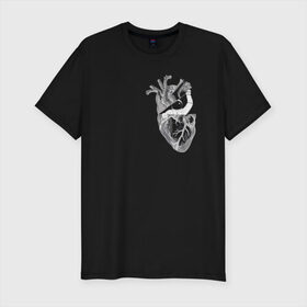 Мужская футболка премиум с принтом Astronaut in Heart , 92% хлопок, 8% лайкра | приталенный силуэт, круглый вырез ворота, длина до линии бедра, короткий рукав | space | анатомия | астронавт | вселенная | звезды | космонавт | космос | луна | любовь | планета | сердце