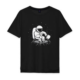 Мужская футболка хлопок Oversize с принтом Как Согреться на Луне , 100% хлопок | свободный крой, круглый ворот, “спинка” длиннее передней части | астронавт | вселенная | звезды | космонавт | космос | луна | планета | простуда | юмор