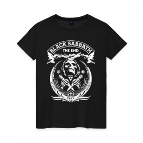 Женская футболка хлопок с принтом Black Sabbath , 100% хлопок | прямой крой, круглый вырез горловины, длина до линии бедер, слегка спущенное плечо | black sabbath | hard rock | heavy metal | блэк сабат | группы | метал | музыка | оззи осборн | рок | хард рок | хэви метал