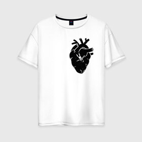 Женская футболка хлопок Oversize с принтом Heart Space , 100% хлопок | свободный крой, круглый ворот, спущенный рукав, длина до линии бедер
 | анатомия | астронавт | вселенная | звезды | космонавт | космос | сердце