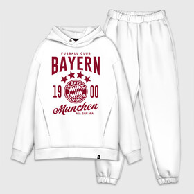 Мужской костюм хлопок OVERSIZE с принтом Бавария ,  |  | bayern | fc bayern munchen | fcb | бавария | бундеслига | германия | мюнхенская бавария | форма | футбол | футболист | футбольная | футбольный клуб | футбольный клуб бавария мюнхен