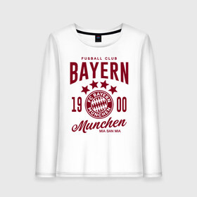 Женский лонгслив хлопок с принтом Бавария , 100% хлопок |  | bayern | fc bayern munchen | fcb | бавария | бундеслига | германия | мюнхенская бавария | форма | футбол | футболист | футбольная | футбольный клуб | футбольный клуб бавария мюнхен