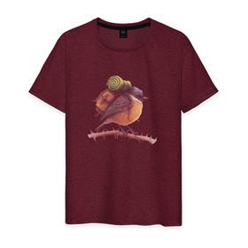 Мужская футболка хлопок с принтом Воробей Турист , 100% хлопок | прямой крой, круглый вырез горловины, длина до линии бедер, слегка спущенное плечо. | палатка | птенец | птица | птичка | путешествие | рюкзак | туризм