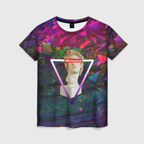 Женская футболка 3D с принтом Memesis , 100% полиэфир ( синтетическое хлопкоподобное полотно) | прямой крой, круглый вырез горловины, длина до линии бедер | memesis | retrowave | vaporwave | webpunk | вебпанк | вэйпорвэйв | мемесис | ретровэйв