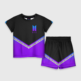 Детский костюм с шортами 3D с принтом BTS NEON  БТС НЕОН ,  |  | bangtan boys | bt21 | bts | bts army | bts stickers | j hope | jimin | jin | jungkook | k pop | rap monster | rapmon | suga | v | бтс | корея | стикеры bts