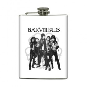 Фляга с принтом Black Veil Brides , металлический корпус | емкость 0,22 л, размер 125 х 94 мм. Виниловая наклейка запечатывается полностью | Тематика изображения на принте: 