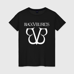 Женская футболка хлопок с принтом Black Veil Brides , 100% хлопок | прямой крой, круглый вырез горловины, длина до линии бедер, слегка спущенное плечо | black veil brides | heavy matal | metal | post hardcore | группы | метал | музыка | рок | хэви метал | эмо