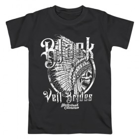 Мужская футболка хлопок с принтом Black Veil Brides , 100% хлопок | прямой крой, круглый вырез горловины, длина до линии бедер, слегка спущенное плечо. | black veil brides | heavy matal | metal | post hardcore | группы | метал | музыка | рок | хэви метал | эмо