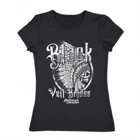 Женская футболка хлопок с принтом Black Veil Brides , 100% хлопок | прямой крой, круглый вырез горловины, длина до линии бедер, слегка спущенное плечо | black veil brides | heavy matal | metal | post hardcore | группы | метал | музыка | рок | хэви метал | эмо
