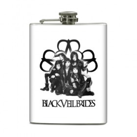 Фляга с принтом Black Veil Brides , металлический корпус | емкость 0,22 л, размер 125 х 94 мм. Виниловая наклейка запечатывается полностью | Тематика изображения на принте: 