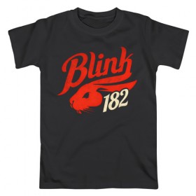 Мужская футболка хлопок с принтом Blink 182 , 100% хлопок | прямой крой, круглый вырез горловины, длина до линии бедер, слегка спущенное плечо. | 