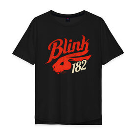Мужская футболка хлопок Oversize с принтом Blink 182 , 100% хлопок | свободный крой, круглый ворот, “спинка” длиннее передней части | 