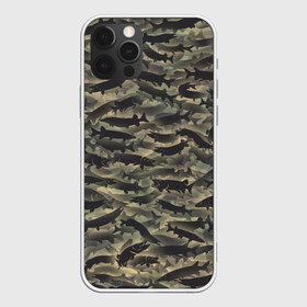 Чехол для iPhone 12 Pro Max с принтом Камуфляж с щуками , Силикон |  | Тематика изображения на принте: камуфляж | милитари | паттерн | рыба | рыбак | рыбалка | рыбина | улов | хаки | щука