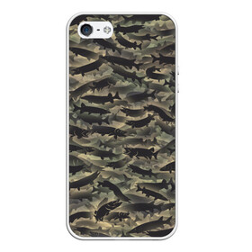 Чехол для iPhone 5/5S матовый с принтом Камуфляж с щуками , Силикон | Область печати: задняя сторона чехла, без боковых панелей | камуфляж | милитари | паттерн | рыба | рыбак | рыбалка | рыбина | улов | хаки | щука