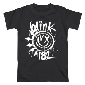 Мужская футболка хлопок с принтом Blink 182 , 100% хлопок | прямой крой, круглый вырез горловины, длина до линии бедер, слегка спущенное плечо. | punk | группы | кролик | музыка | панк