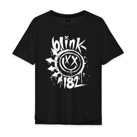 Мужская футболка хлопок Oversize с принтом Blink 182 , 100% хлопок | свободный крой, круглый ворот, “спинка” длиннее передней части | punk | группы | кролик | музыка | панк