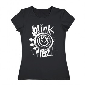 Женская футболка хлопок с принтом Blink 182 , 100% хлопок | прямой крой, круглый вырез горловины, длина до линии бедер, слегка спущенное плечо | punk | группы | кролик | музыка | панк