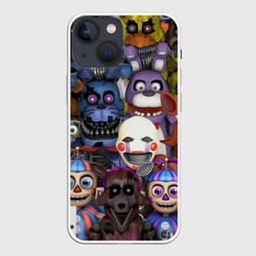 Чехол для iPhone 13 mini с принтом Five Nights At Freddys ,  |  | five nights at freddys | foxy | аниматроники | игра | компьютерная игра | робот | фокси | фредди | чика