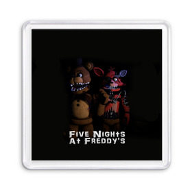 Магнит 55*55 с принтом Five Nights At Freddy`s , Пластик | Размер: 65*65 мм; Размер печати: 55*55 мм | five nights at freddys | foxy | аниматроники | игра | компьютерная игра | робот | фокси | фредди | чика