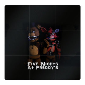 Магнитный плакат 3Х3 с принтом Five Nights At Freddy`s , Полимерный материал с магнитным слоем | 9 деталей размером 9*9 см | five nights at freddys | foxy | аниматроники | игра | компьютерная игра | робот | фокси | фредди | чика